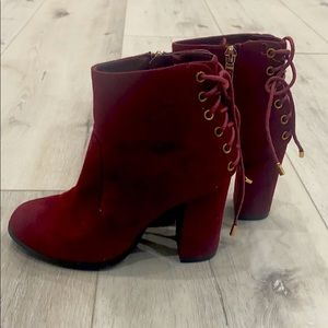 Velvet boot heels